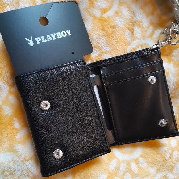 NWT Playboy Bunny Men's Wallet with Chain - Picture 2 of 6